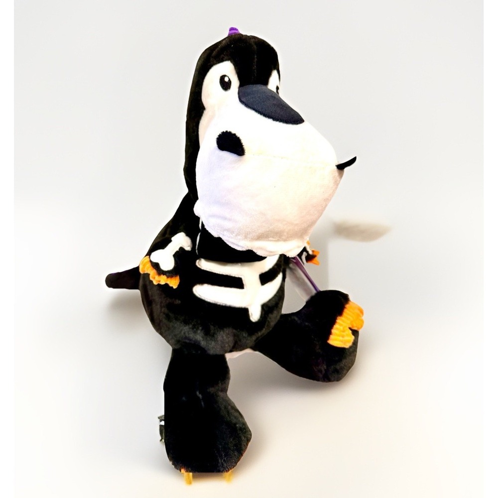Gigglescape Glow in the Dark Skeleton Dinosaur Plush Halloween T-Rex Black 12"